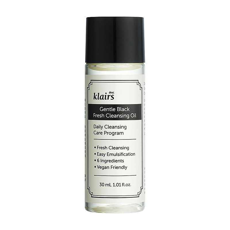 Зволожувальна гідрофільна олія для обличчя Dear Klairs Gentle Black Fresh Cleansing Oil, 30 мл